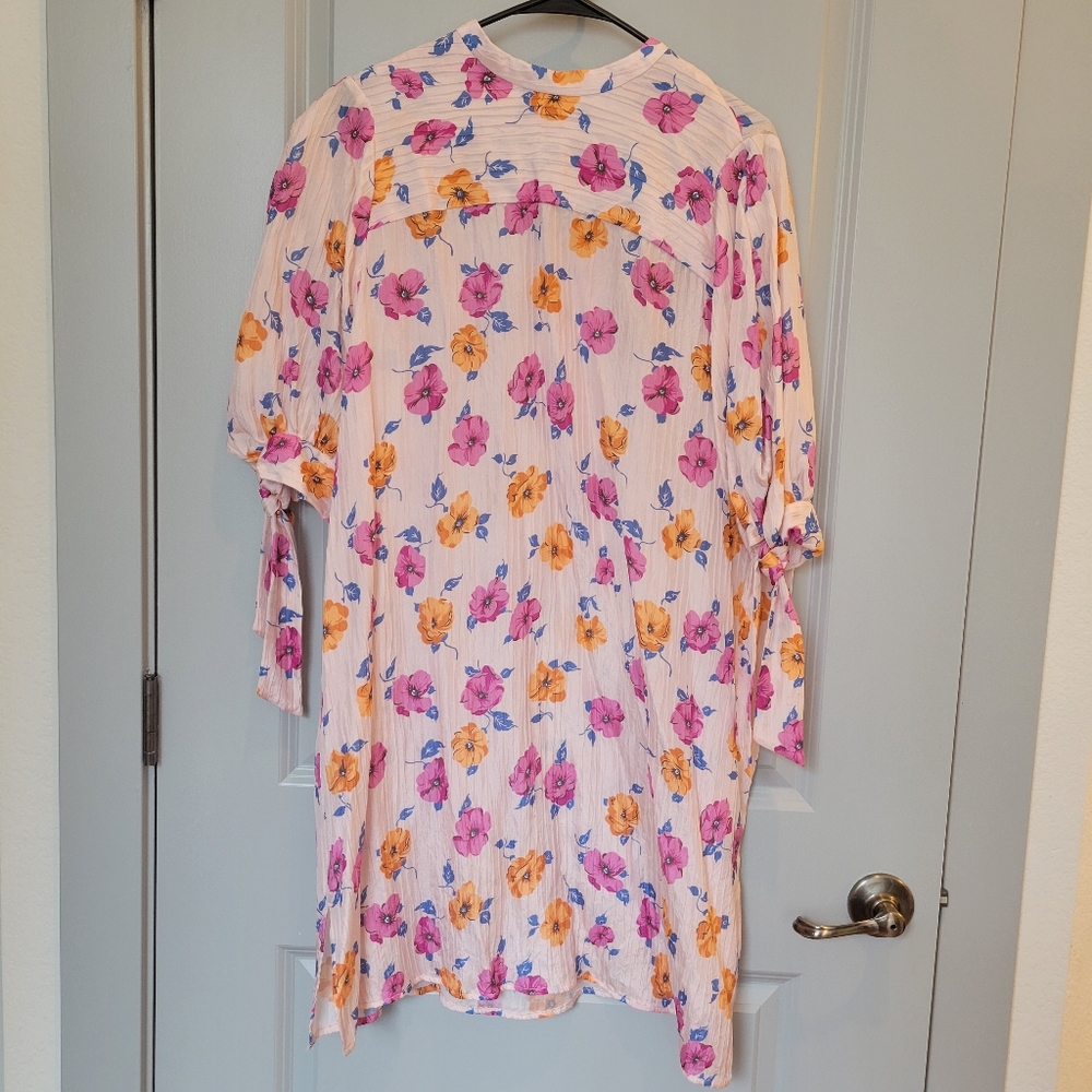 No.6 Adelaide Dress in Pink Large Pansy Silk